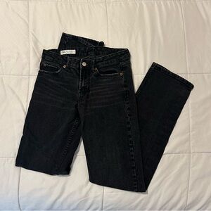 Zara black low rise straight leg jeans